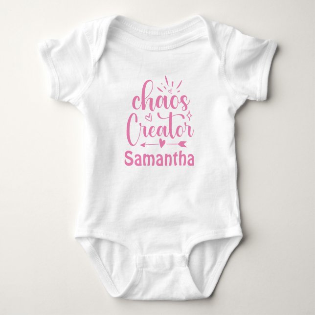 Chaos Creator Rosa Flicka Baby Shower Gift T Shirt (Framsida)