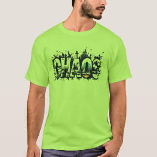 Chaos - fetstilt grafik för Bright Grönt T Shirt