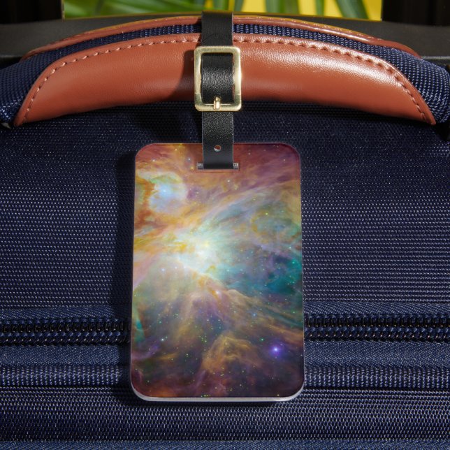 Chaos i hjärtat av Orion Spitzer Hubble Composite Bagagebricka (Framsida Insitu 2)