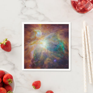 Chaos i hjärtat av Orion Spitzer Hubble Composite Pappersservett