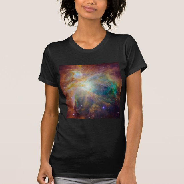Chaos i hjärtat av Orion Spitzer Hubble Composite T Shirt (Framsida)