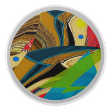 "Chaos in Färg" keramiskt knopp