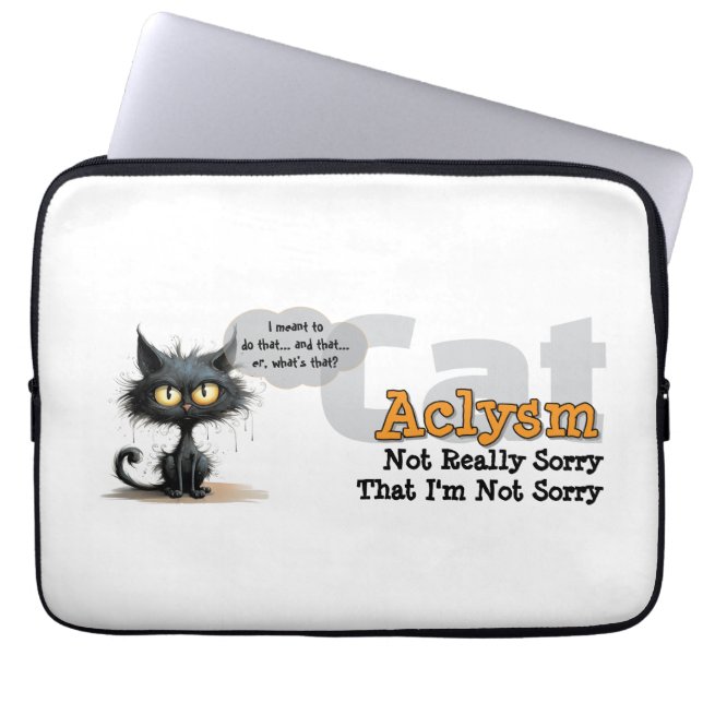 Chaos Kitty Laptop Sleeve: Not Sorry Fodral (Framsidan)