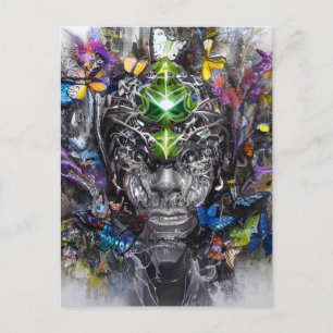 Chaos Man AI Art Vykort
