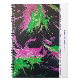 Chaos Neon Blossom Strike Spiral Photo Notebook Anteckningsbok