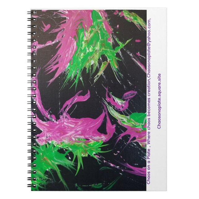 Chaos Neon Blossom Strike Spiral Photo Notebook Anteckningsbok (Framsidan)