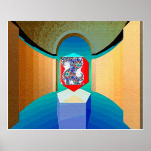 CHAOS OCH ORDER TEMPLE Surreal Fractal Art Poster