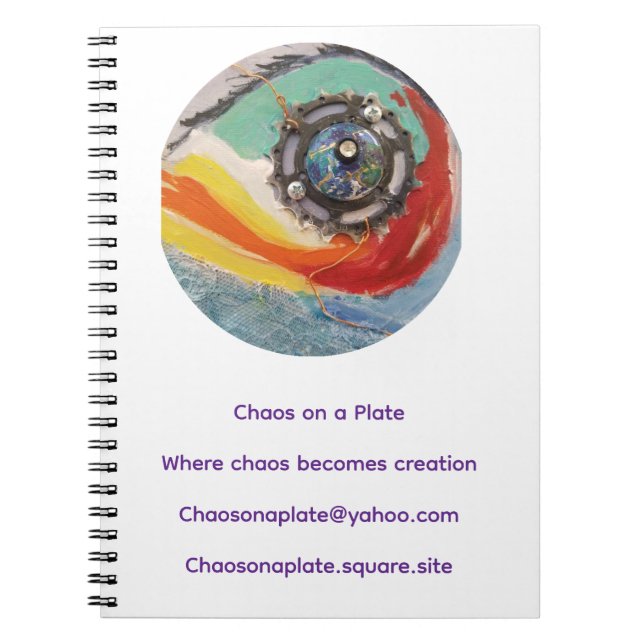 Chaos on a Plate Spiral Notebook – Swirl Gear  Anteckningsbok (Framsidan)