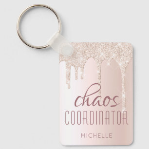 Chaos samordnare Chic Girly Glitter Personlig Nyckelring