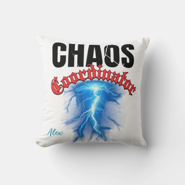 Chaos-samordnare Pillow Funny Quote Dekorativ kudd Kudde (Framsida)