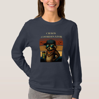 Chaos samordnare Raccoon Long Sleased Shirt T Shirt