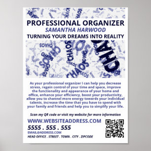 Chaos Slogan Design, Professionell Organizer Poster