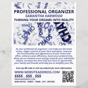 Chaos Slogan Design, Professionell Organizer Reklamblad