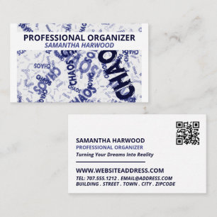Chaos Slogan Design, Professionell Organizer Visitkort
