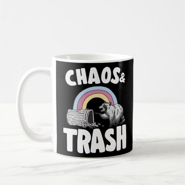 Chaos & Sopor Sopor Panda Rainbow Raccoon 3 Kaffemugg (Vänster)