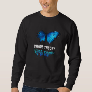Chaos Theory Butterfly - Ledsen Aesthetic Edgy Str Lång Ärmad Tröja