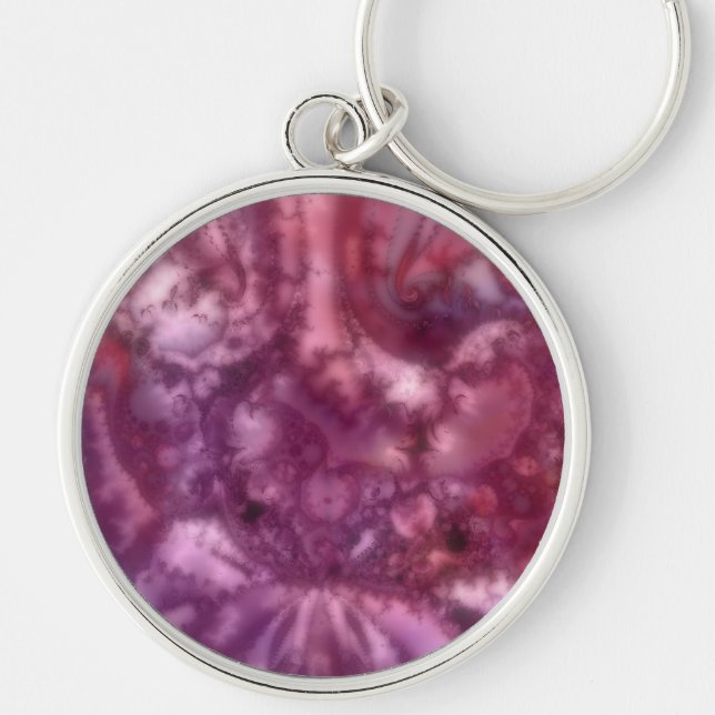 Chaos Tie-Dyed Keychain Rund Silverfärgad Nyckelring (Framsidan)