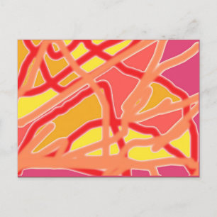 Chaos till Form Digital Art-vykort - Rosa Vykort