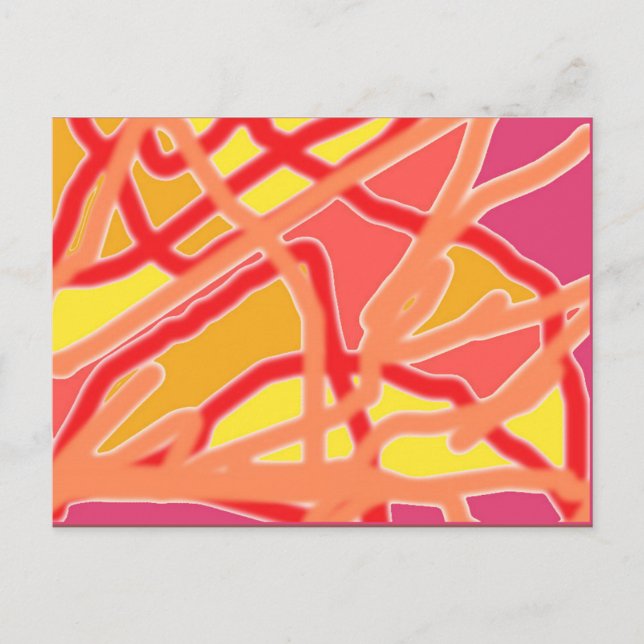 Chaos till Form Digital Art-vykort - Rosa Vykort (Framsida)