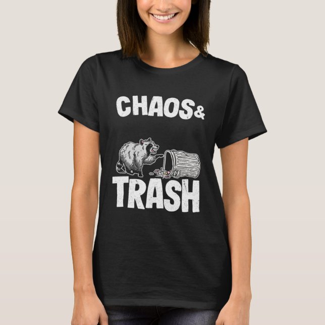 Chaos & Trash Garbage Panda Funny Raccoon 8 T Shirt (Framsida)