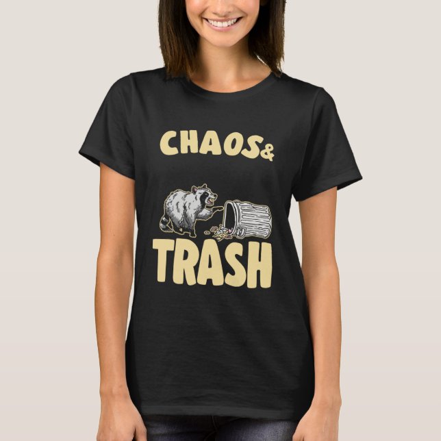 Chaos & Trash Garbage Panda  Raccoon  1 T Shirt (Framsida)