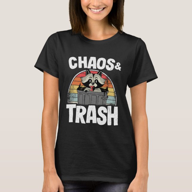 Chaos & Trash Garbage Panda Raccoon  3 T Shirt (Framsida)