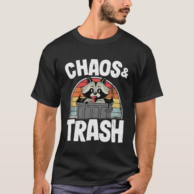 Chaos & Trash Garbage Panda Raccoon  3 T Shirt (Framsida)