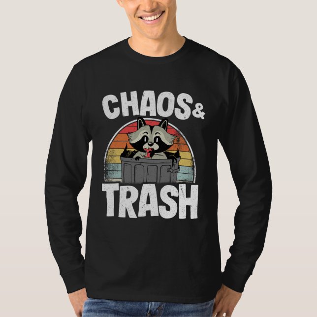 Chaos & Trash Garbage Panda Raccoon  3 T Shirt (Framsida)