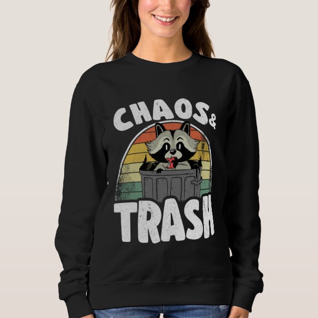 Chaos & Trash Garbage Panda  Raccoon  3 T Shirt (Framsida)