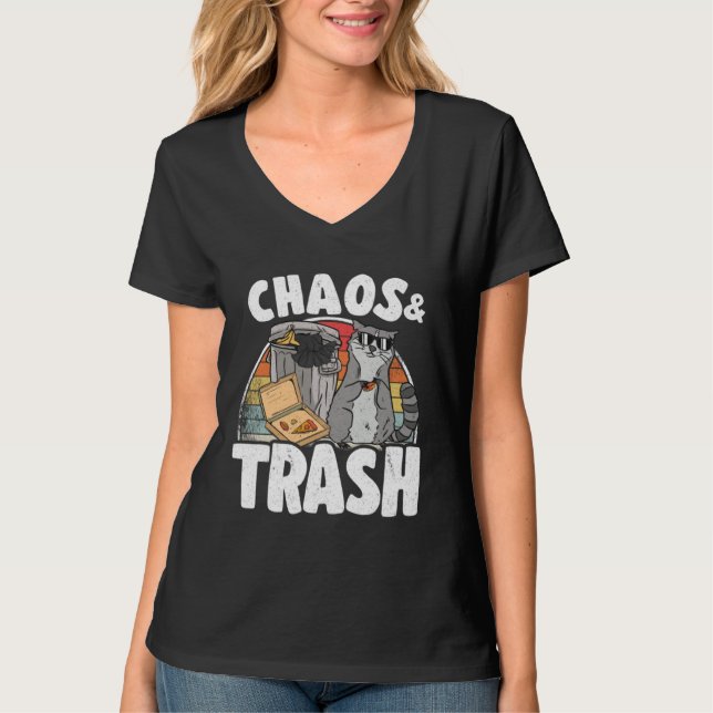 Chaos & Trash Garbage Panda Raccoon  5 T Shirt (Framsida)