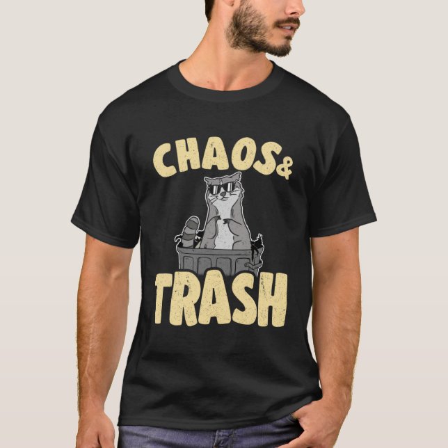 Chaos & Trash Garbage Panda Raccoon 5 T Shirt (Framsida)