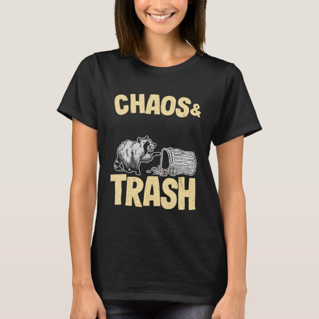 Chaos & Trash Garbage Panda  Raccoon T Shirt (Framsida)