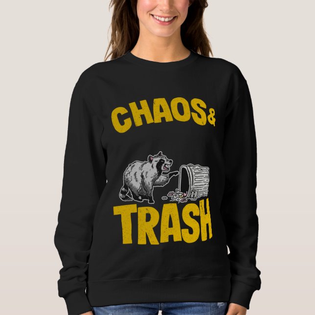 Chaos & Trash Garbage Panda Raccoon T Shirt (Framsida)