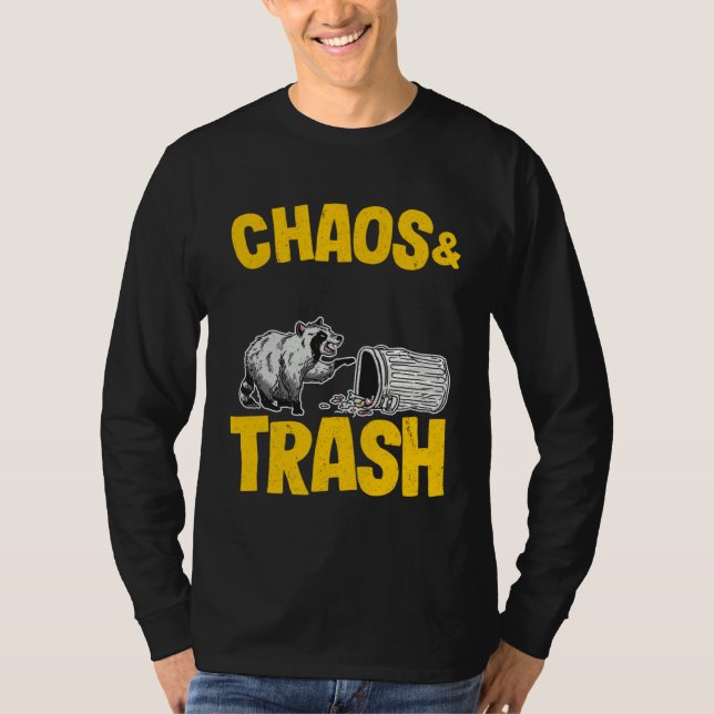 Chaos & Trash Garbage Panda Raccoon T Shirt (Framsida)