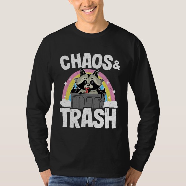 Chaos & Trash Garbage Panda Rainbow Raccoon  2 T Shirt (Framsida)