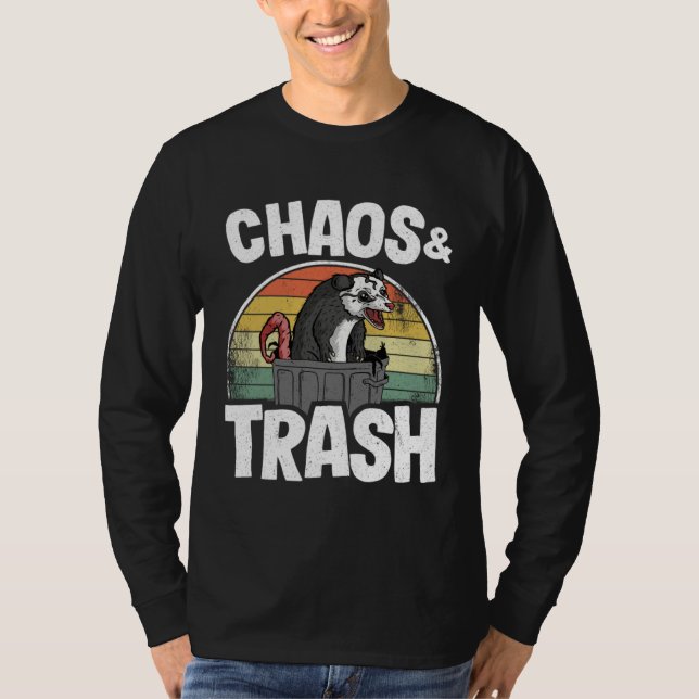 Chaos & Trash Opossum  Possum T Shirt (Framsida)