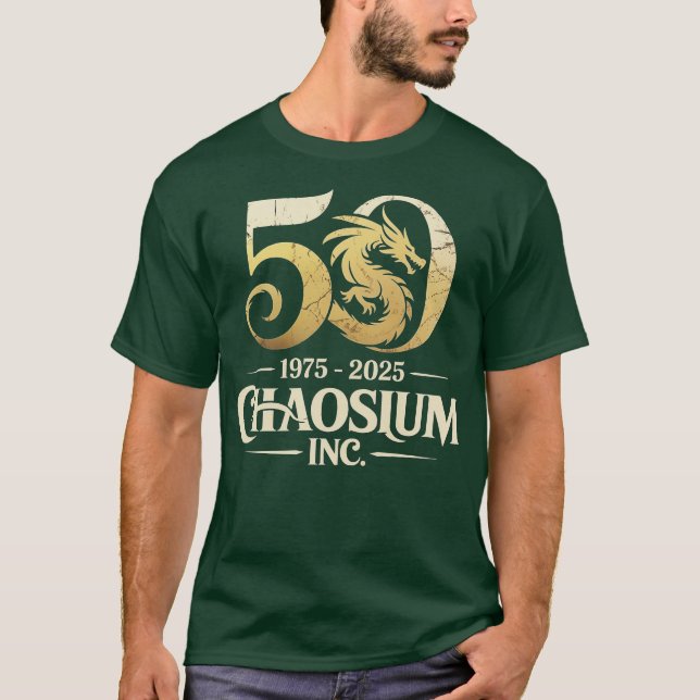 Chaosium 50-årsjubiléet t shirt (Framsida)