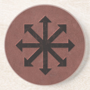 Chaosphere - ockult Magick symbol på rött läder Underlägg