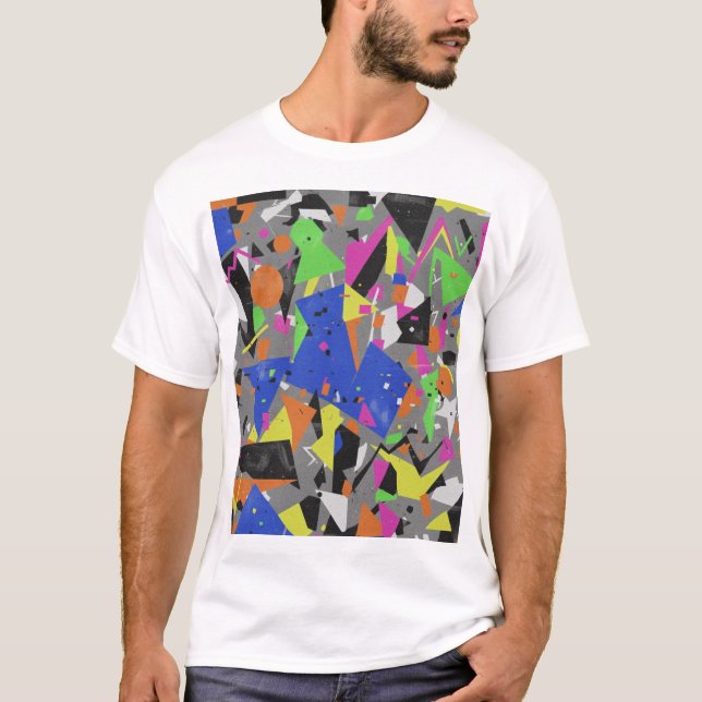 Chaotic Anti-Design Poster | Overlapping Abstract  T Shirt (Framsida)