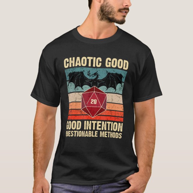 Chaotic Bra Aligdation Dragon D20 Tabletop Rpg Ga T Shirt (Framsida)