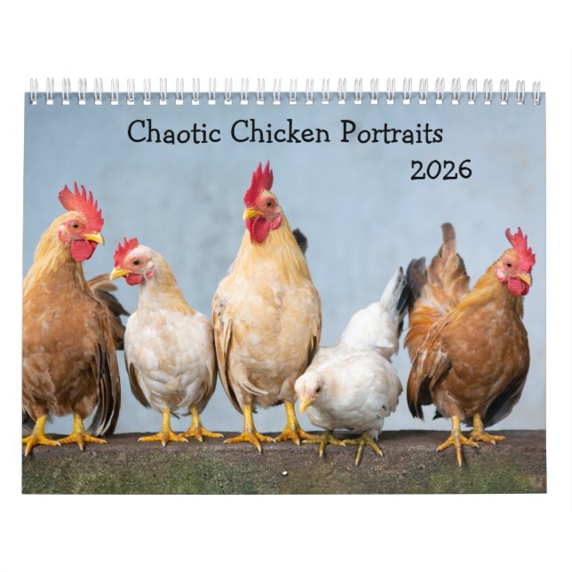 Chaotic Chicken Porträtt 2026-kalender Kalender (Omslag)