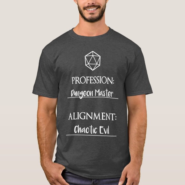 Chaotic Evil Dungeon Master T Shirt (Framsida)