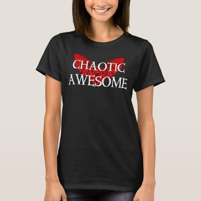 Chaotic Fantastisk Dragon Dice Tabletop Rpg Dm T Shirt (Framsida)