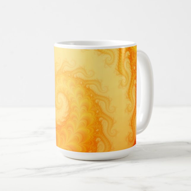 Chaotic Fractal Swirl Abstrakt Art Kaffemugg (Framsida höger)