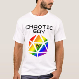 Chaotic Gay D20 - LGBTQ+ Pride DND T Shirt