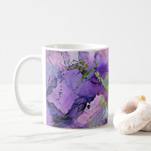 "Chaotic Harmony" Contemporary Abstrakt Art Kaffemugg (Med munk)
