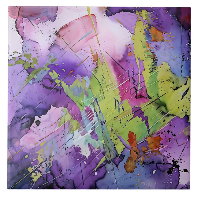 "Chaotic Harmony" Contemporary Abstrakt Art Kakelplatta (Framsidan)
