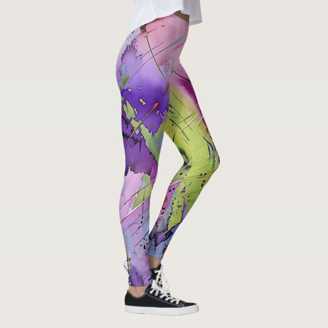 "Chaotic Harmony" Contemporary Abstrakt Art Leggings (Höger)