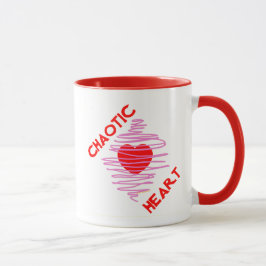Chaotic Heart Red Kärlek Rosa Spiral Vild Romantik Mugg