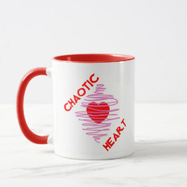 Chaotic Heart Red Kärlek Rosa Spiral Vild Romantik Mugg